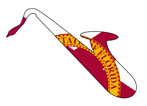 Saxophone Silhouette With Florida State Flag