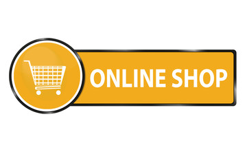 Online Shop Internet Button mit Einkaufswagen Symbol