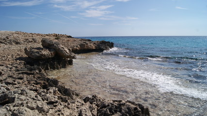 Fototapeta na wymiar Rocks on Cyprus Beach
