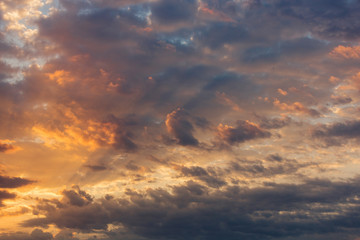 beautiful pink clouds are illuminated by the morning sun