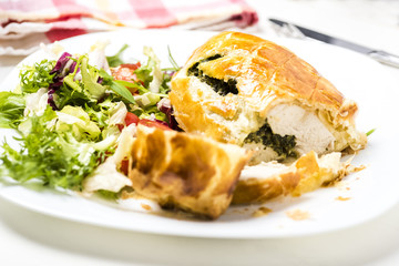 chicken breast stuffed spinach in puff pastry