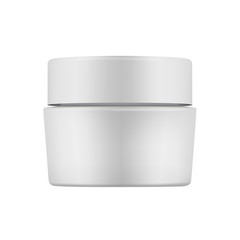 Isolated closed gray cream jar.