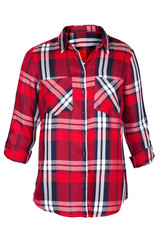 Checkered blouse isolated on white