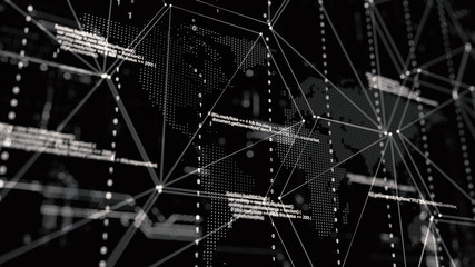 3D rendering. Abstract background concept of cyber security and attack, system crash.