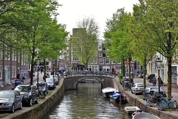 Kanał w Amsterdamie - obrazy, fototapety, plakaty