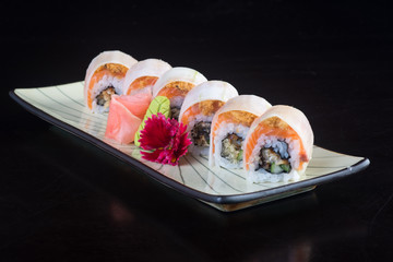 japanese cuisine. sushi on the background