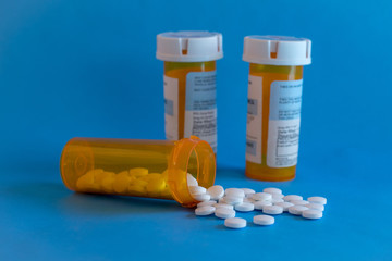 Open Bottle of Prescription Drug with space for text