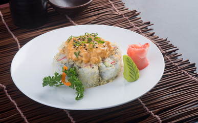 japanese cuisine. sushi on the background