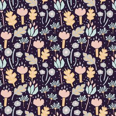 Seamless flower pattern with cutout florals.