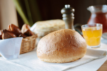 Fresh round bread