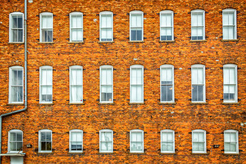 Brick wall of windows