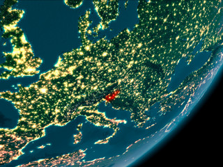 Slovenia from space at night