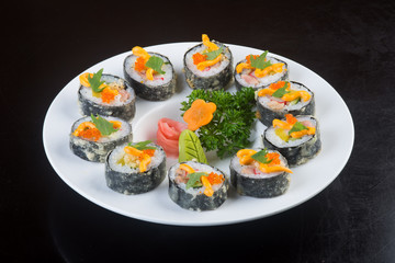 japanese cuisine. sushi on the background