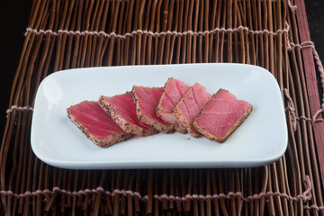 japanese cuisine. sashimi on the background