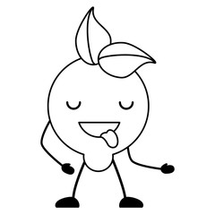 kawaii lemon showing the tongue over white background, vector illustration