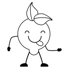 kawaii lemon showing the tongue over white background, vector illustration