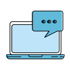 laptop computer with speech bubble