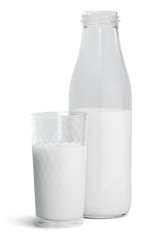 Milk Bottle and Glass