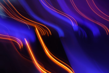 Abstract background of night light on street  exposure shot