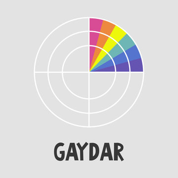 Gay radar. LGBTQ concept. Homosexual relationships. Flat editable vector illustration, clip art