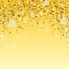 Modern Gold Holiday Background. Golden Stars Confetti.