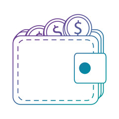 wallet with coin money isolated icon vector illustration design