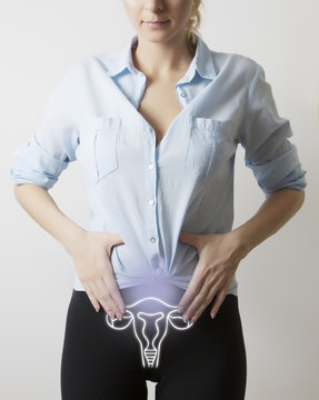 visualisation of genito-urinary system on woman
