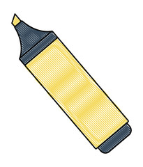 highlighter pen icon over white background, colorful design. vector illustration