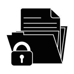 file folder with padlock vector illustration design