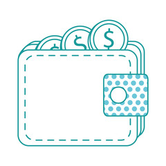 wallet with coin money isolated icon vector illustration design