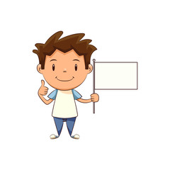 Child holding blank flag