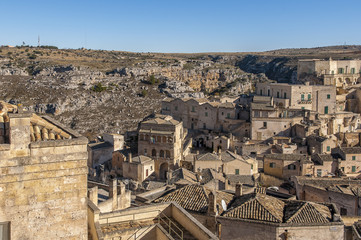 panoramic photo of matera. Italy