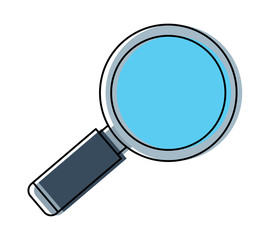 magnifying glass icon over white background, colorful design. vector illustration