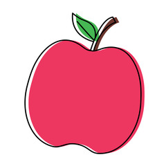 apple fruit icon over white background, colorful design. vector illustration