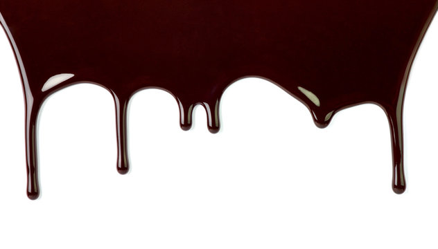 close up of chocolate syrup leaking