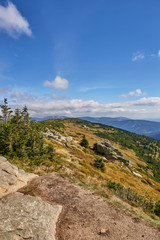 Fototapeta na wymiar view from mountains in National Park Krkonose