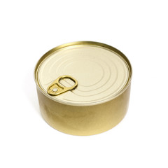 Canned food isolated on white background