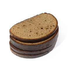 Dark bread isolated on white background