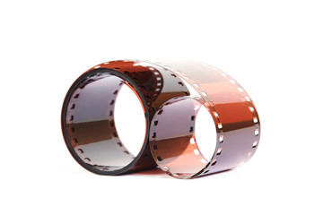 Photo film negative isolated on white background