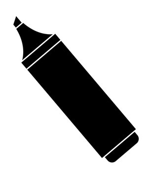 recommend clip art: highlighter pen icon over white background, vector illustration