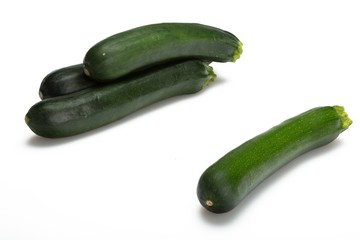Fresh Courgettes Isolated on White