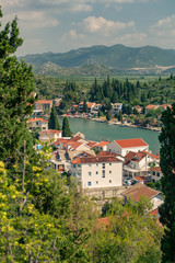 Fototapeta premium Inspirational beautiful town and mountains in Croatia