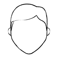sketch of avatar man face icon over white background, vector illustration
