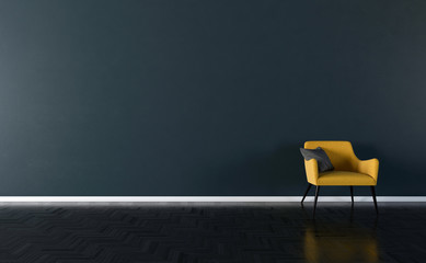 Solo chair interior- 3d illustration - obrazy, fototapety, plakaty