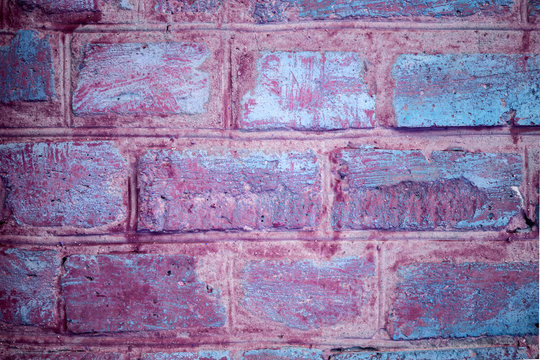 Ultraviolet and pink brick wall. Retro vintage glamour fashion background