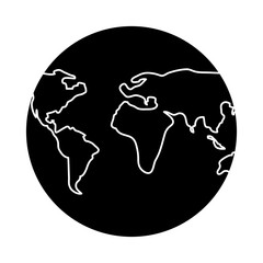 earth planet icon over white background, vector illustration