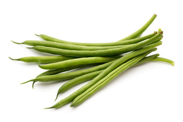 Green beans isolated on a white background.