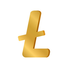 Obraz premium Litecoin sign on white.