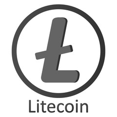 Obraz premium Litecoin sign on white.