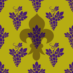 Grape Branches seamless pattern